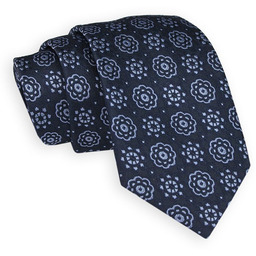 Granatowo-Niebieski Elegancki Krawat -Angelo di Monti- 7 cm,