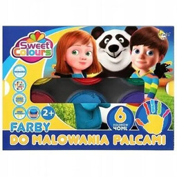 Farby do malowania palcami 6 kolorów 40ml -