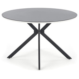 Stół okrągły szklany czarny mat 120 cm Avelar