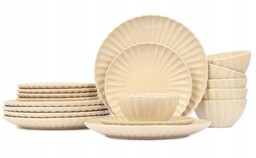Serwis obiadowy zestaw talerzy ceramicznych Lotus Beige 6