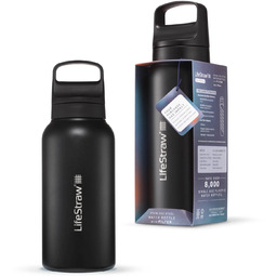 LifeStraw Go 2.0 Czarna stalowa butelka filtrująca 1L