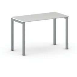 Biurko PRIMO SQUARE, 120x60 cm, szaro-srebrna podstawa, biały