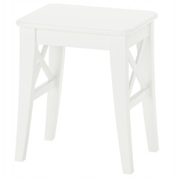 Biały stołek drewniany do jadalni i salonu