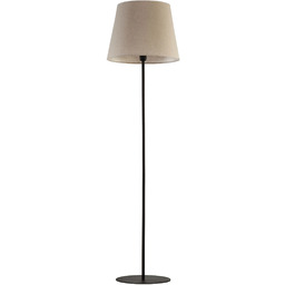Lampa podłogowa czarna stalowa z beżowym abażurem