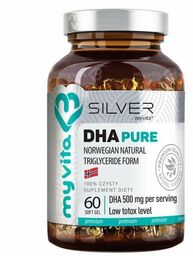 Kwasy Tłuszczowe DHA Silver Pure, MyVita, 60 kapsułek