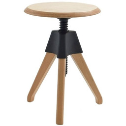 Stołek jerry czarny - polipropylen, drewno king home