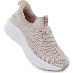 Półbuty sportowe damskie na platformie beżowe Kobbo Vinceza