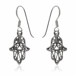 Kolczyki ażurowe Ręka Fatimy Dłoń Hamsa k3632
