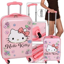 Hello Kitty Różowa walizka podróżna w twardej obudowie,