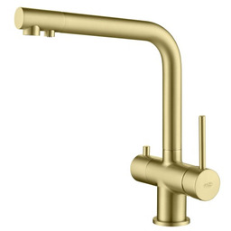 Blue Water Crystal Antyczny Mosiądz Czterodrożna bateria kuchenna