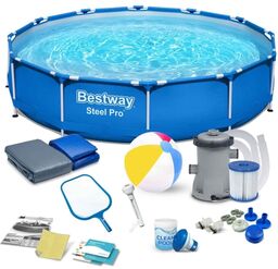Basen ogrodowy stelażowy, zestaw 15w1, Bestway, 366x76 cm