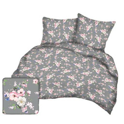 Karo Pościel z kory 160x220 78c grafitowa kwiat