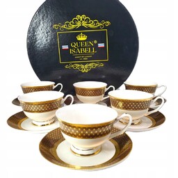 Filiżanki 6+6 komplet kawa herbata porcelanowe 180 ml