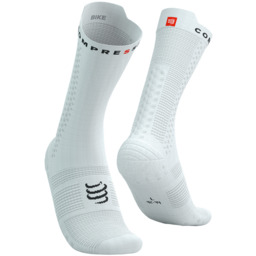 COMPRESSPORT Skarpetki rowerowe PRORACING SOCKS V4 BIKE white/black