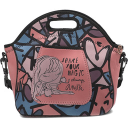 Anekke Różowa Damska Torba Na Lunch Z Laleczką