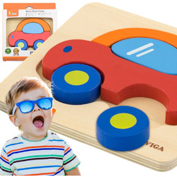 Viga Toys Viga Pierwsze Drewniane Puzzle Maluszka Samochód