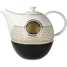 Goebel Dzbanek do herbaty z podgrzewaczem kwiat lotosu