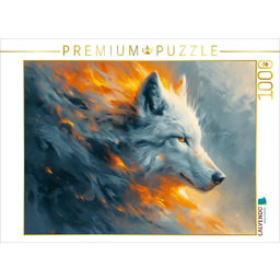 CALVENDO Puzzle płomień biały: elegancja białego wilka
