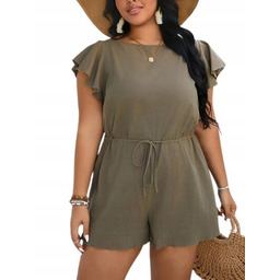 Shein Kombinezon Plus Size Bawełna Khaki 48 Ł9j