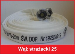 Wąż strażacki 25, hydrantowy 1 cal, nowy polski