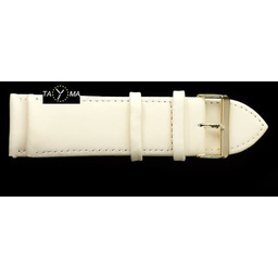 Pasek skórzany do zegarka - beżowy/złoty - 24mm