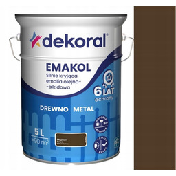Dekoral Emakol Silnie Kryjąca Emalia Olejno-alkidowa 5L Brązowy