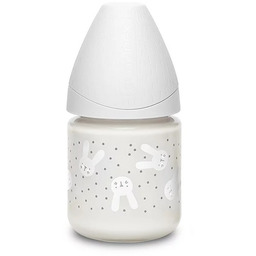 Suavinex Butelka premium szklana Królik szary 120 ml