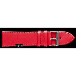 Pasek skórzany do zegarka - bordowy - 24mm