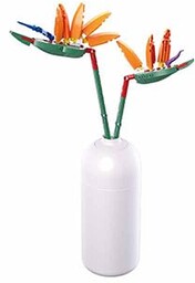 Stuban Zestaw klocków kwiatowych, różowa orchidea z białym