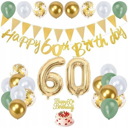 Dekoracja na 60. urodziny Zestaw balony girlanda