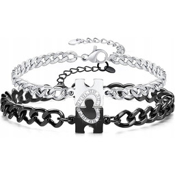 Bransoletki dla par magnetyczne bransoletka serce puzzle zestaw