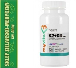 WITAMINA K2+D3 W TABLETKACH 120 SZTUK Kuracja