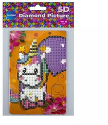 Diamentowa mozaika ze sztalugą - Jednorożec 10x15 -