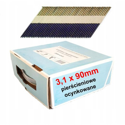 Gwoździe do gwoździarki łączone papierem 3,1x90mm pierścień oc.