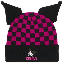 Cropp - Czarno-różowa czapka z uszami Kuromi -