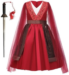 Strój Przebranie Sukienka Mulan Miecz 110/116, Hopki