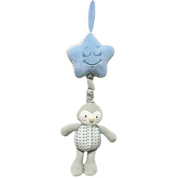 Pozytywka Pingwin Miętowo-Niebieski Przytulanka Miękki Materiał Dźwięk