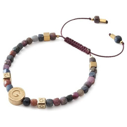 Bransoletka Z Rubinem I Szafirem, Srebro 925 Pozłacane