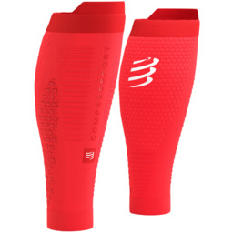 COMPRESSPORT Opaski kompresyjne na łydki R2V3 fluo red/white