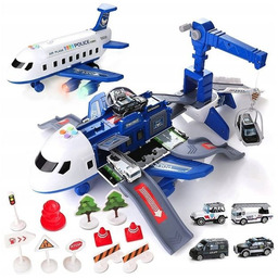 PARKING ROZKŁADANY SAMOLOT POLICJA DŹWIG ZESTAW PREZENT