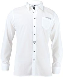 Biała Koszula Męska z Długim Rękawem, 100% Bawełna