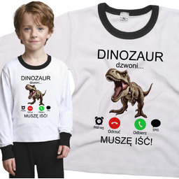 Piżama dziecięca Muszę Iść Dinozaur Dzwoni Tyranozaur T