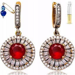 Kolczyki Damskie Z Pięknym Kamieniem W Centrum