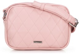 Damska torebka crossbody z imitacji skóry różowa