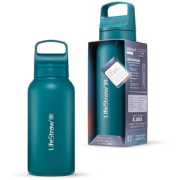 LifeStraw Go 2.0 Turkusowa stalowa butelka filtrująca 1L