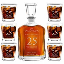 Karafka z 6 szklankami zestaw z grawerem