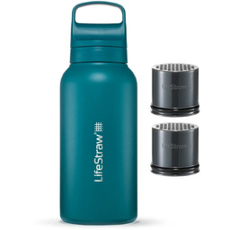 LifeStraw Go 2.0 Turkusowa stalowa butelka filtrująca 1L