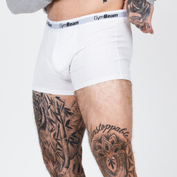 GymBeam Męskie bokserki Essentials 3-pak White