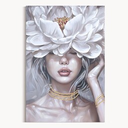 Eurofirany Obraz 665 60x90 beżowy biały kobieta