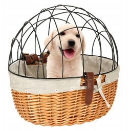 Kosz rowerowy Koszyk wiklinowy na rower z kratką